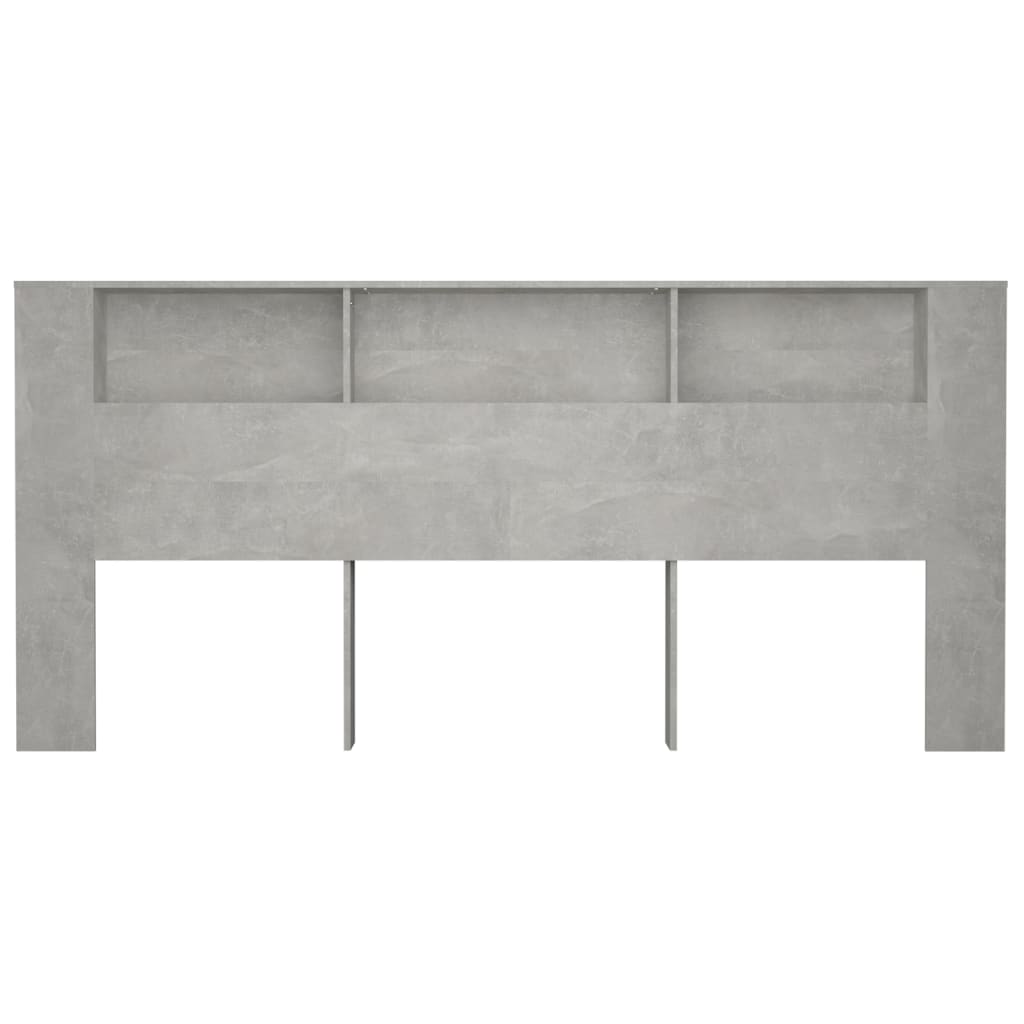 Headboard Cabinet Concrete Grey 220x18.5x104.5 cm