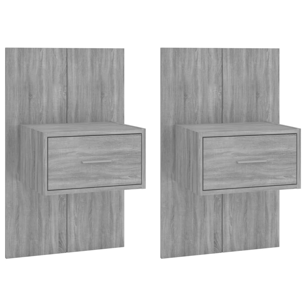 Wall-mounted Bedside Cabinets 2 pcs Grey Sonoma