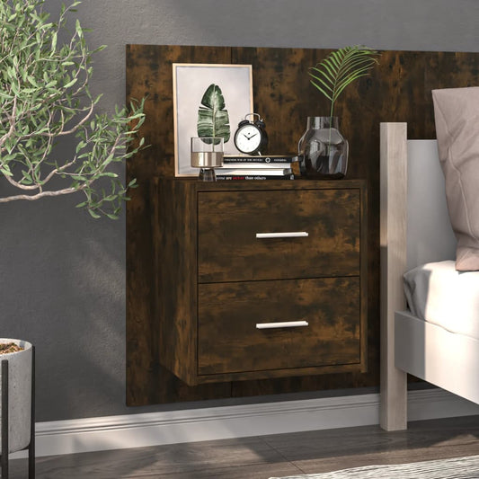 Wall-mounted Bedside Cabinet Smoked Oak