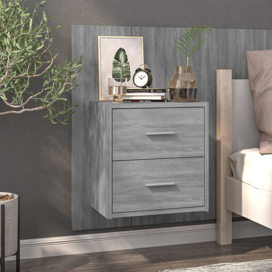 Wall-mounted Bedside Cabinet Grey Sonoma