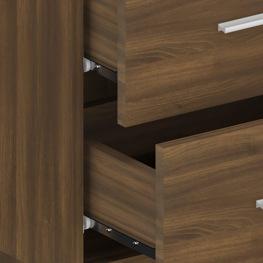 Wall-mounted Bedside Cabinet Brown Oak