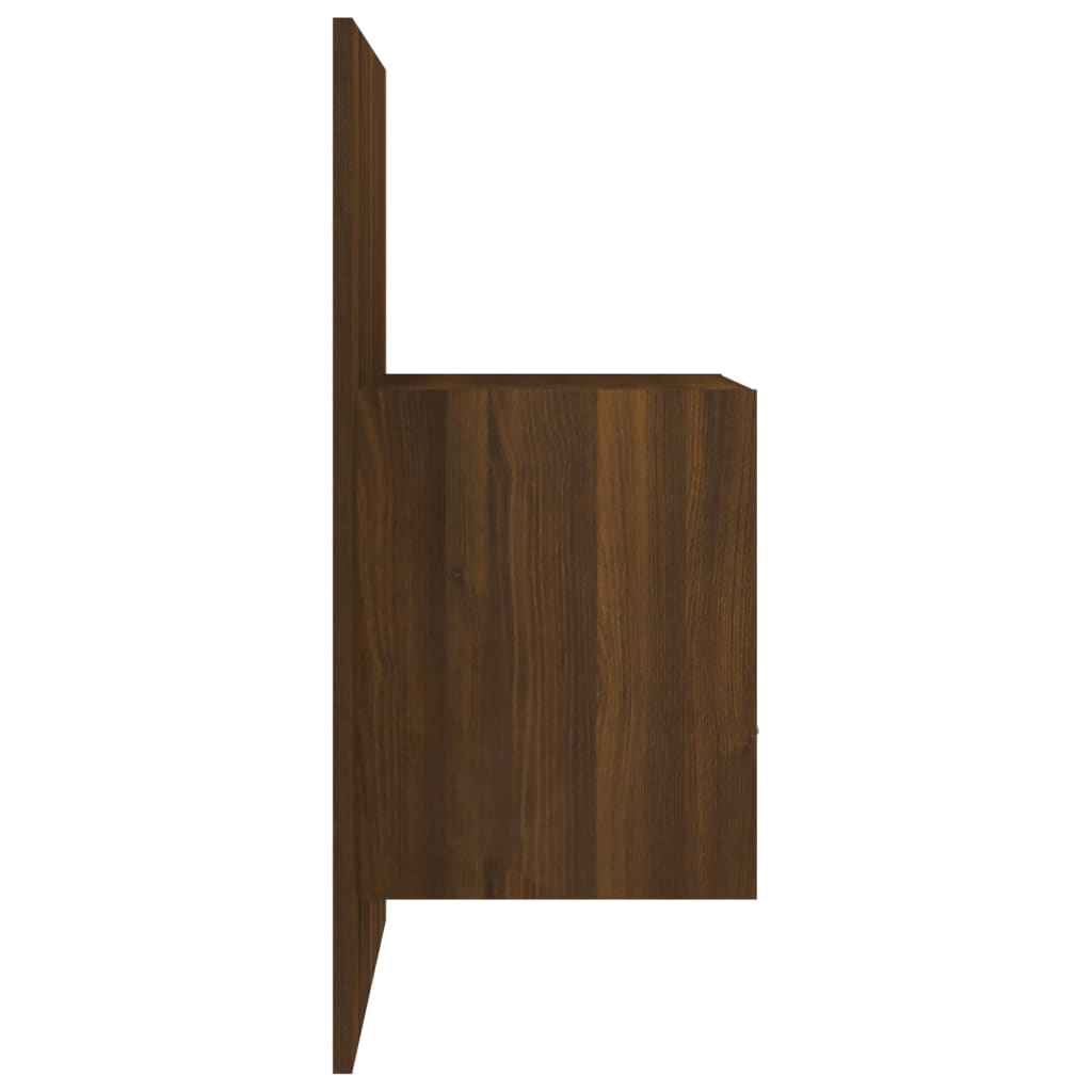 Wall-mounted Bedside Cabinet Brown Oak