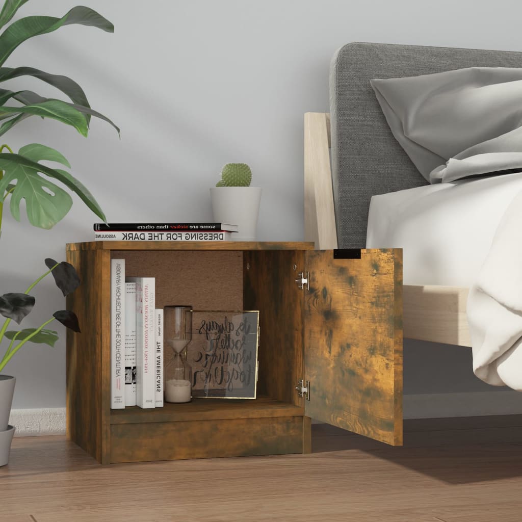 Bedside Cabinet Smoked Oak 40x39x40 cm