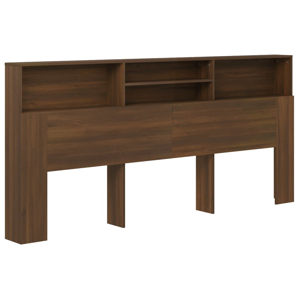 Headboard Cabinet Brown Oak 220x19x103.5 cm