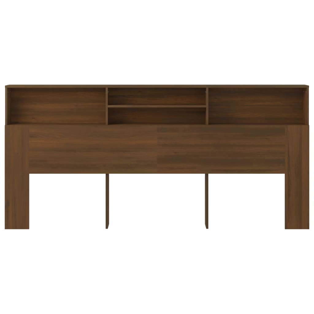 Headboard Cabinet Brown Oak 220x19x103.5 cm