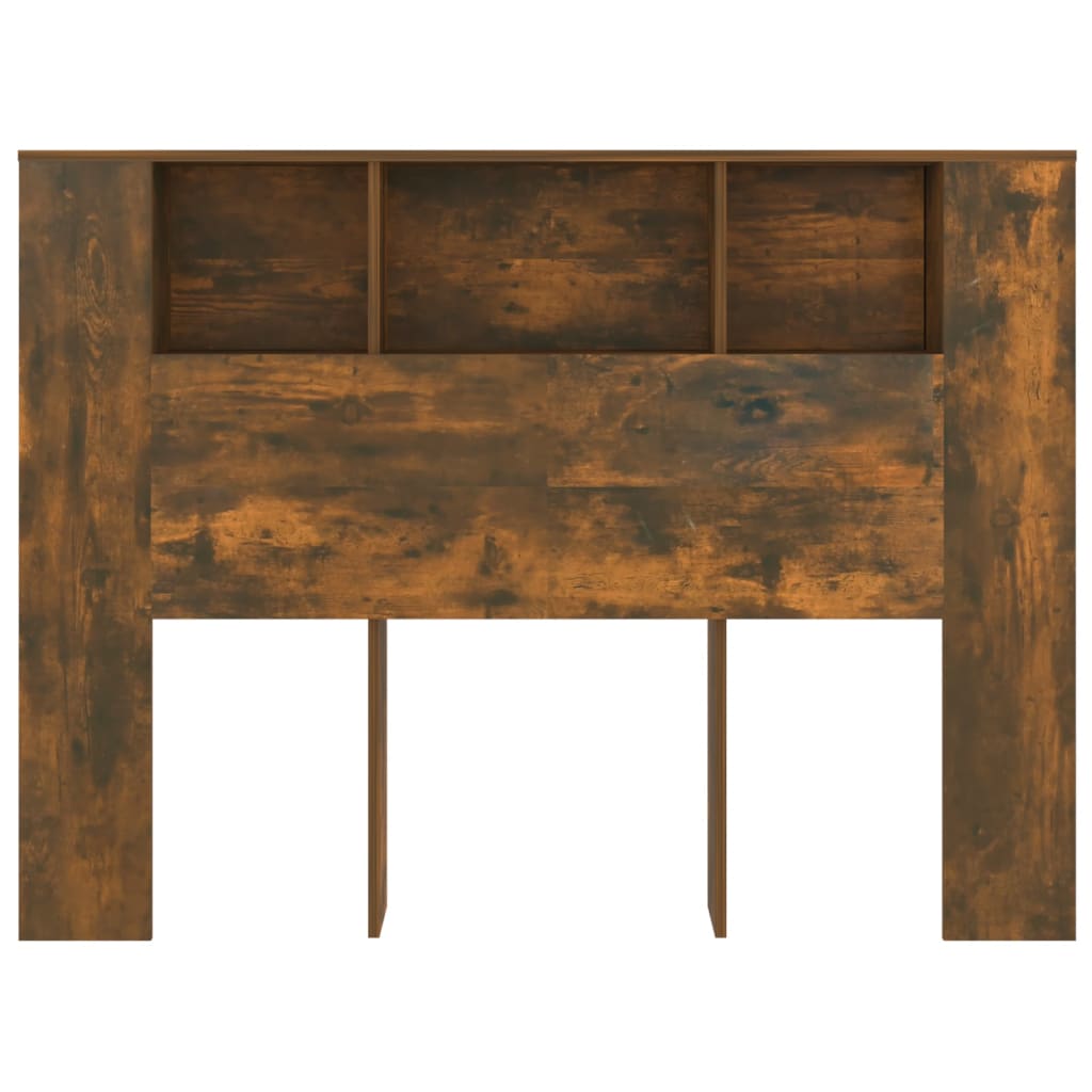 Headboard Cabinet Smoked Oak 140x18.5x104.5 cm