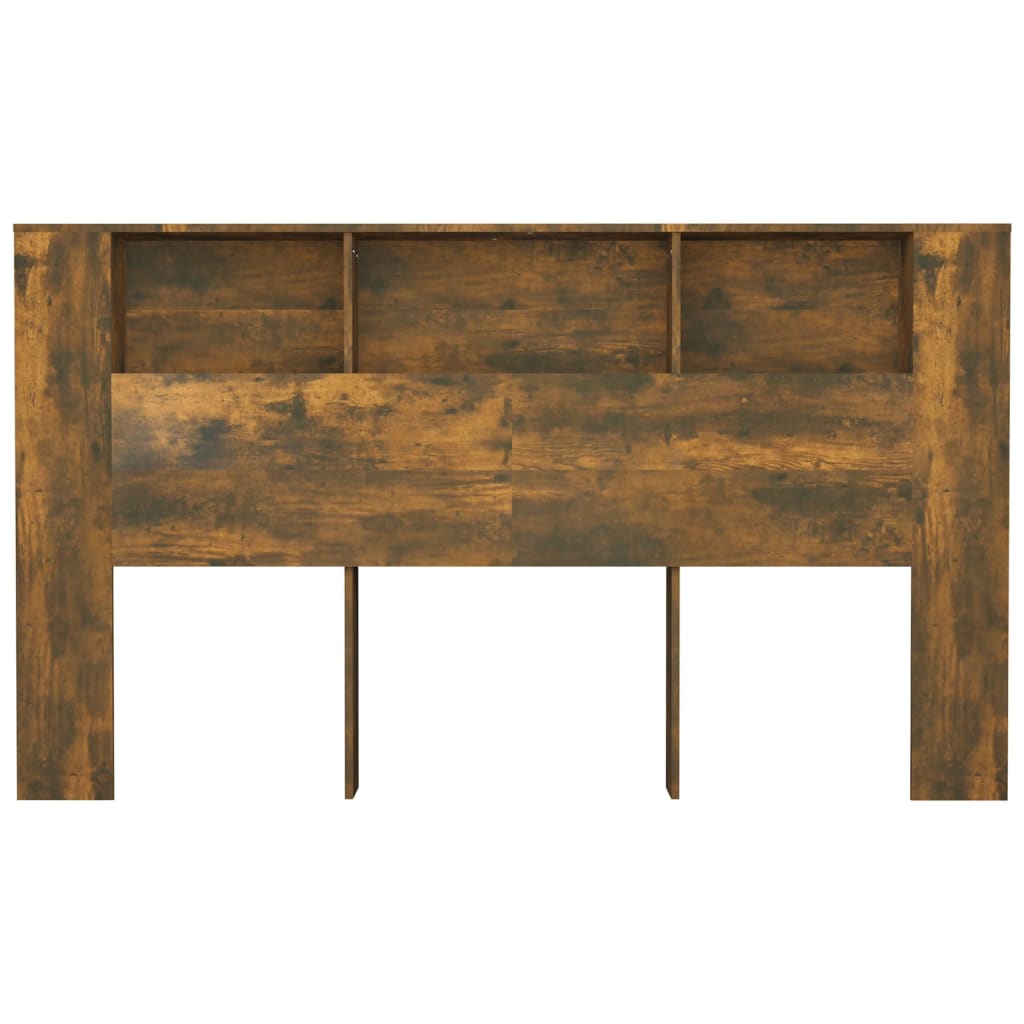 Headboard Cabinet Smoked Oak 180x18.5x104.5 cm