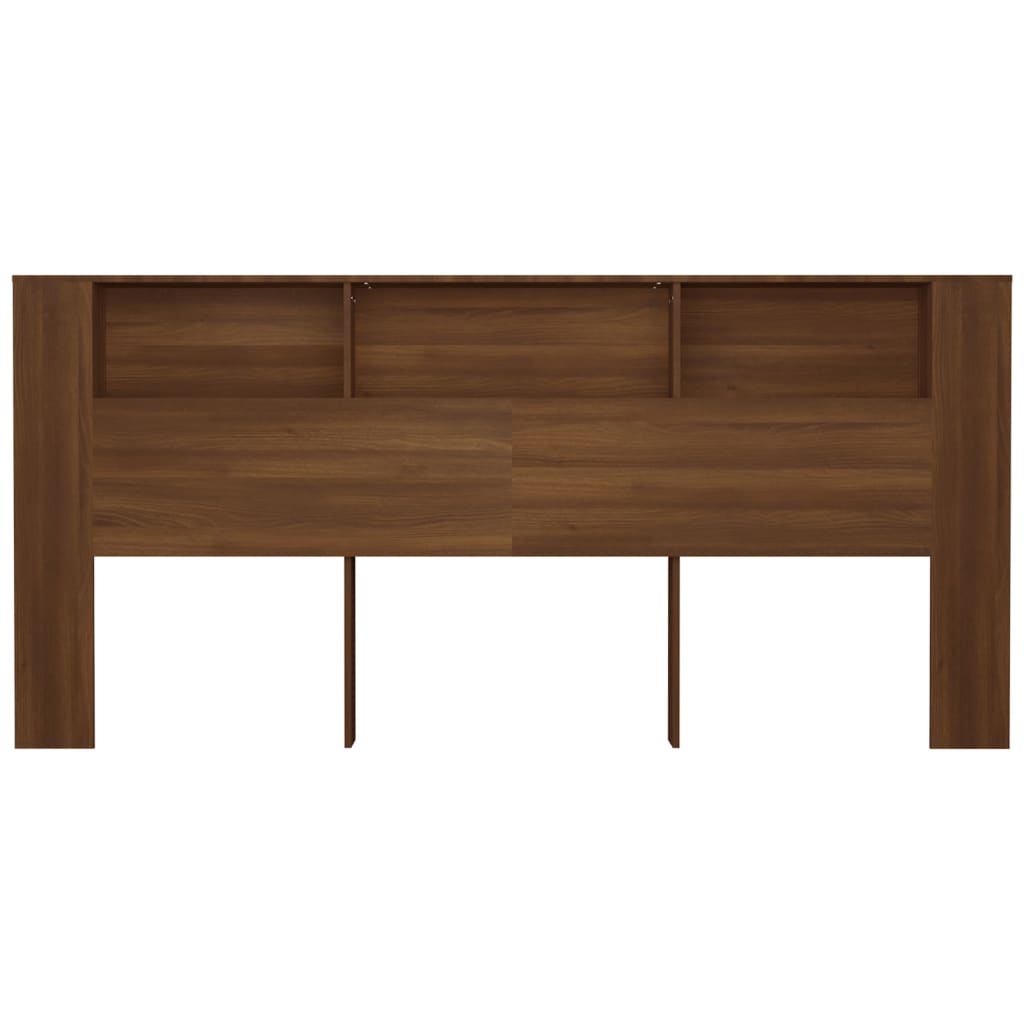 Headboard Cabinet Brown Oak 220x18.5x104.5 cm