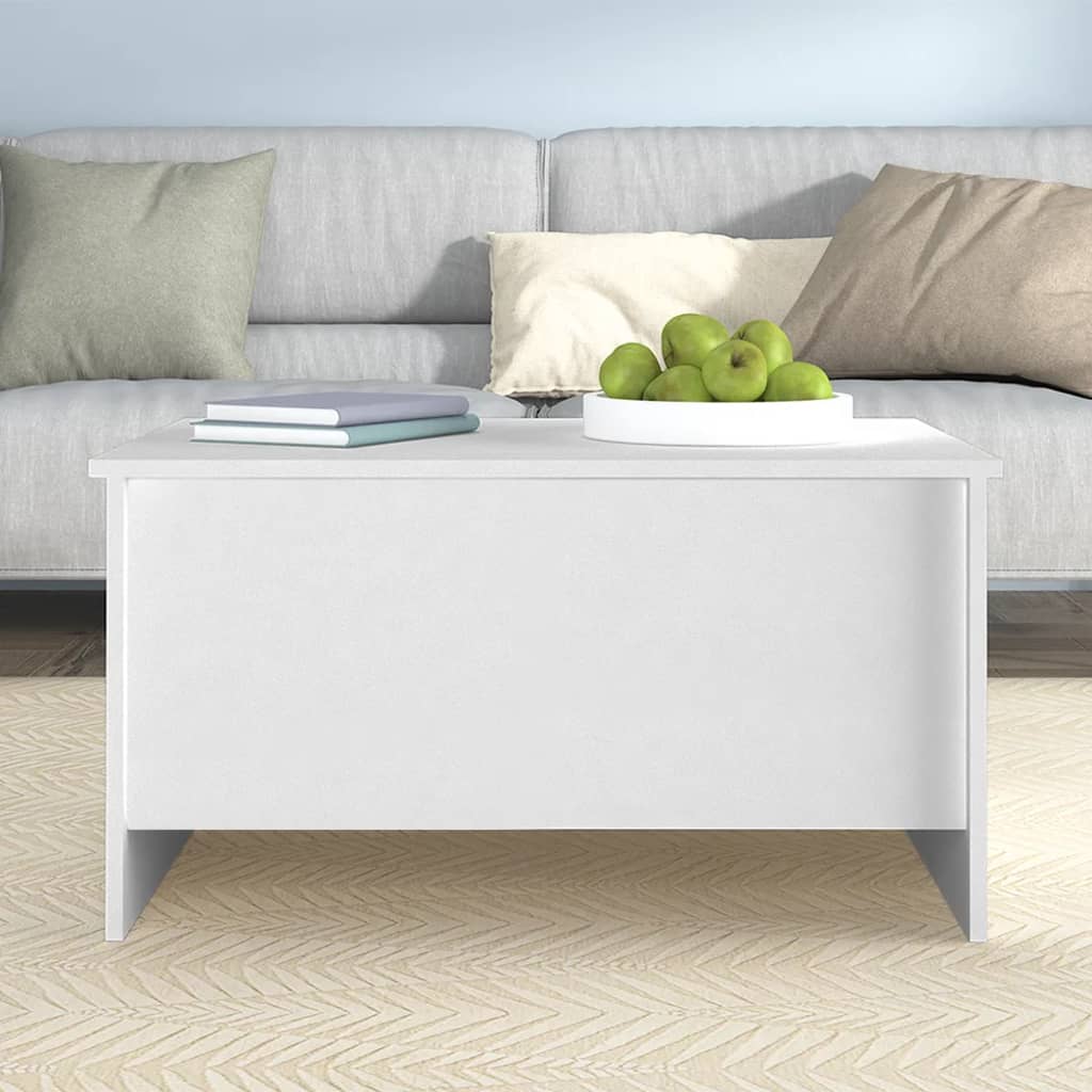 Coffee Table White 80x55.5x41.5 cm Engineered Wood