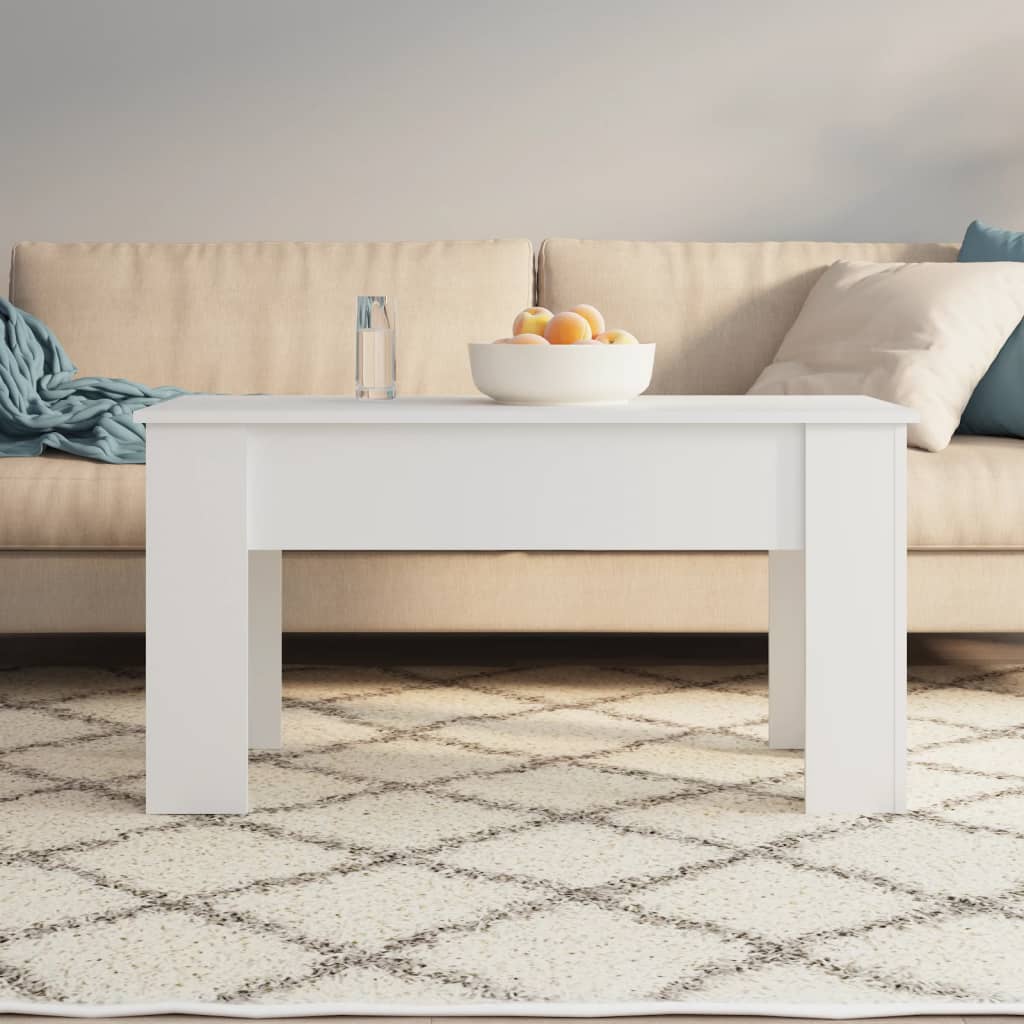 Coffee Table White 101x49x52 cm Engineered Wood