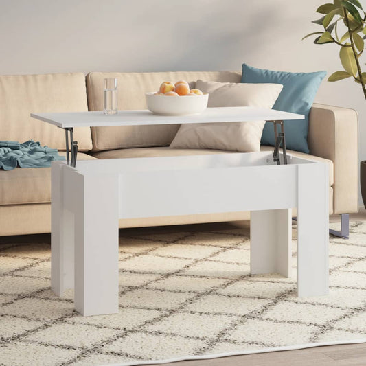 Coffee Table White 101x49x52 cm Engineered Wood