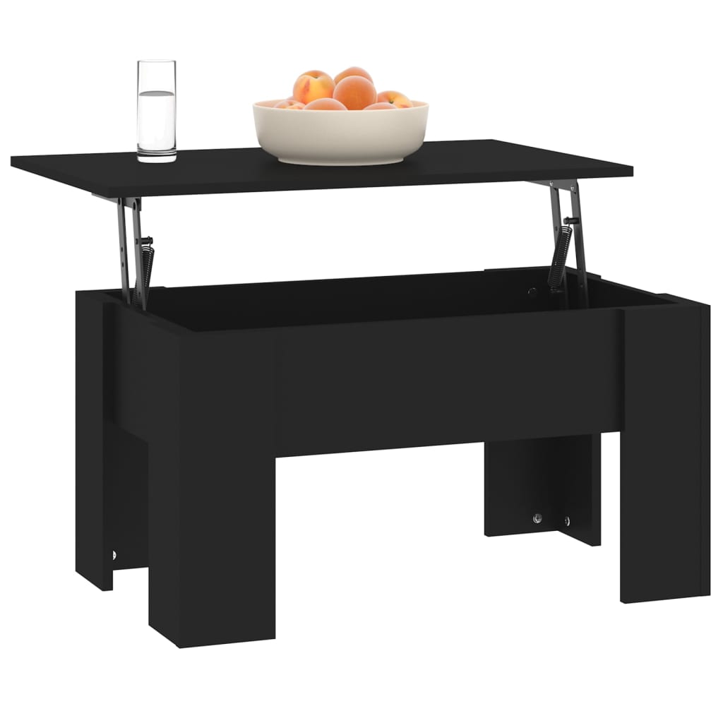 Coffee Table Black 79x49x41 cm Engineered Wood