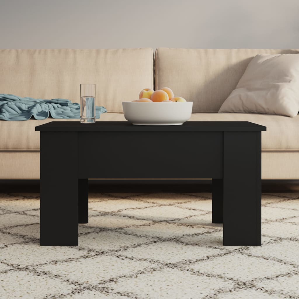 Coffee Table Black 79x49x41 cm Engineered Wood