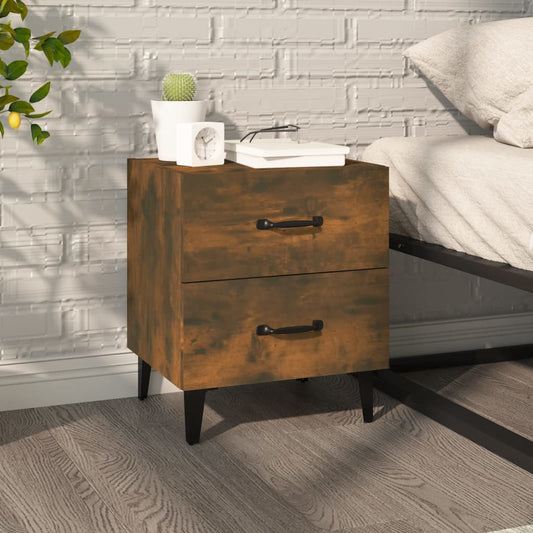 Bedside Cabinet Smoked Oak 40x35x47.5 cm