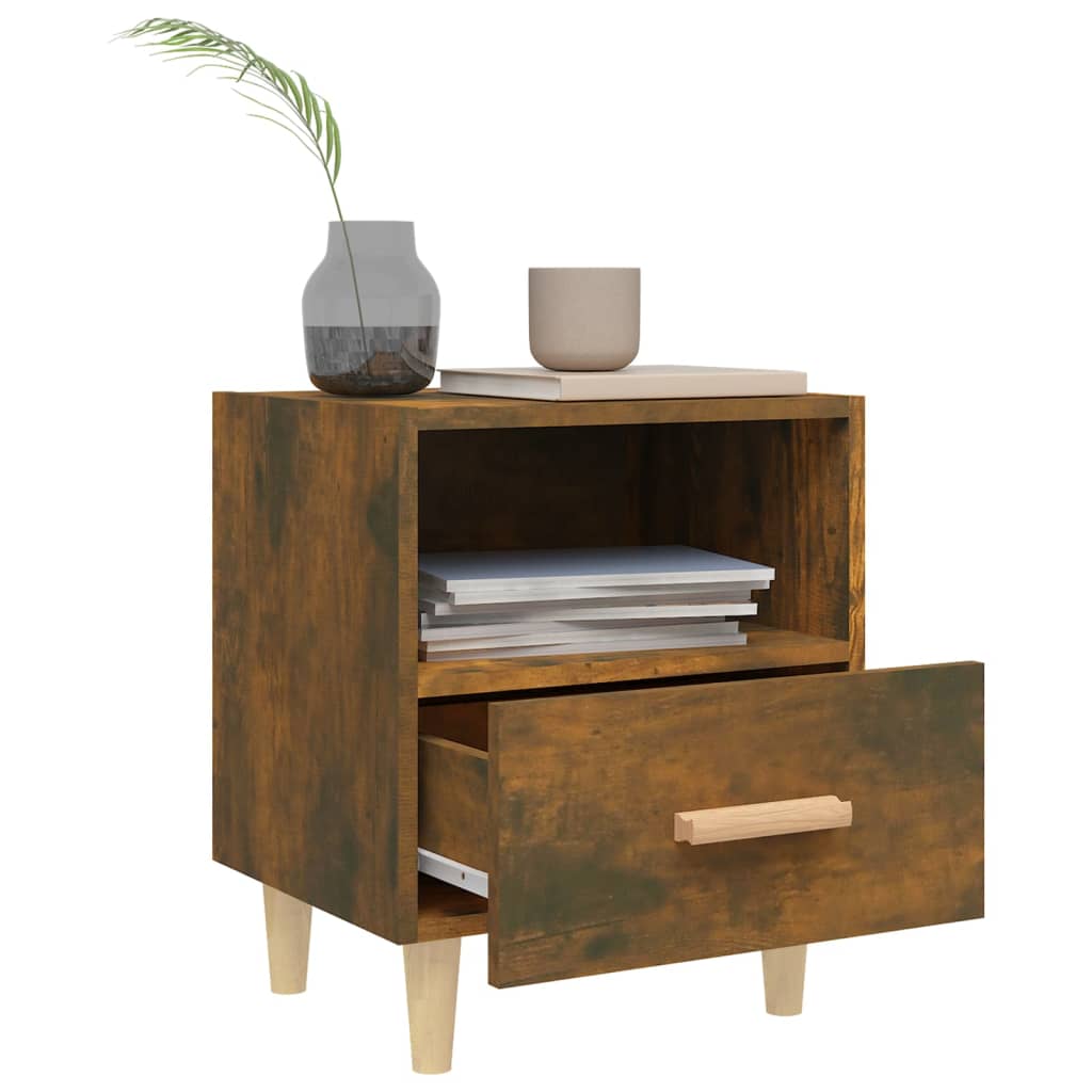 Bedside Cabinet Smoked Oak 40x35x47 cm