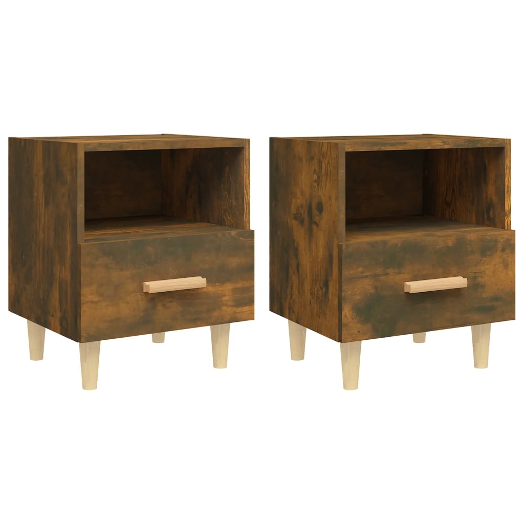 Bedside Cabinets 2 pcs Smoked Oak 40x35x47 cm