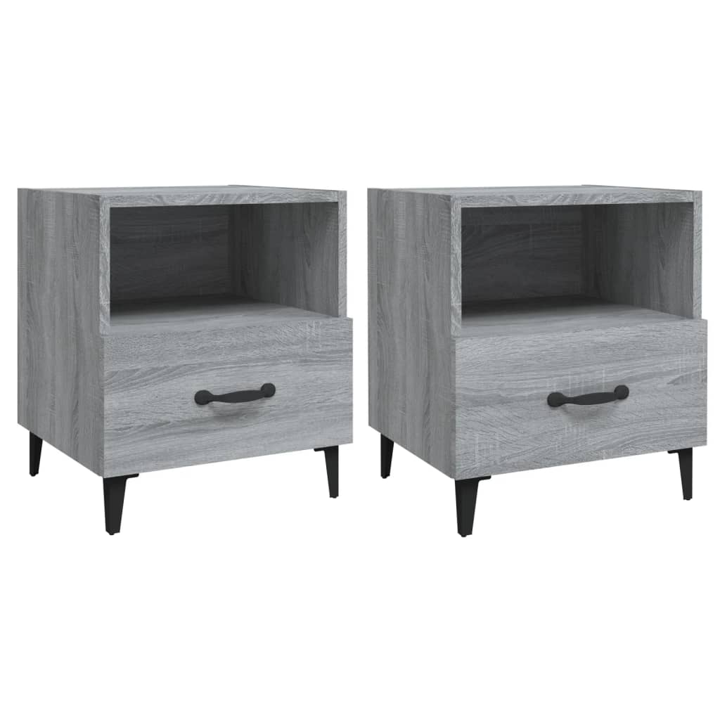 Bedside Cabinets 2 pcs Grey Sonoma Engineered Wood