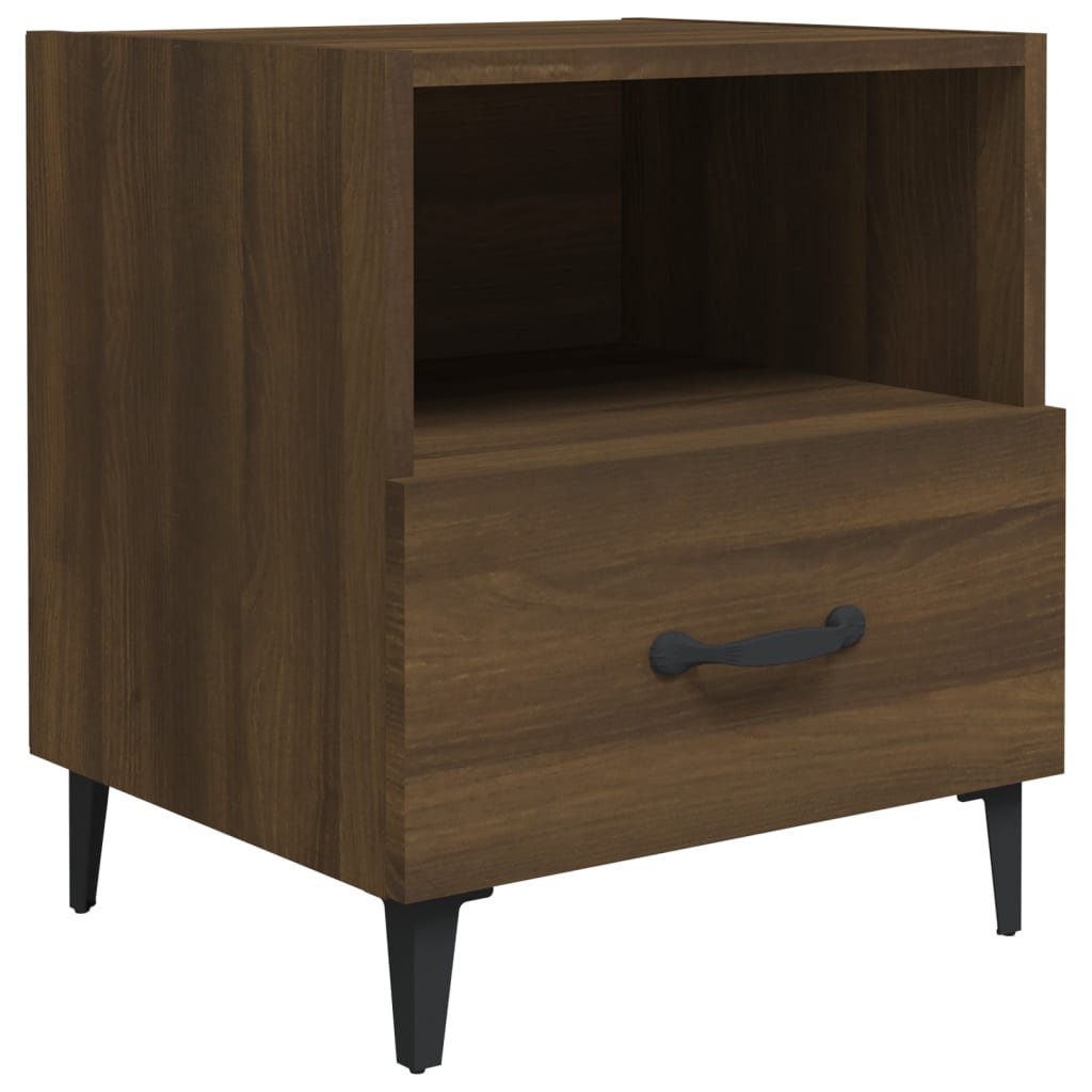 Bedside Cabinets 2 pcs Brown Oak Engineered Wood