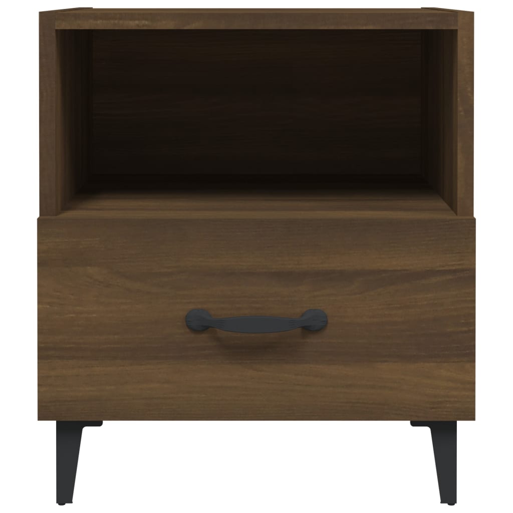 Bedside Cabinets 2 pcs Brown Oak Engineered Wood