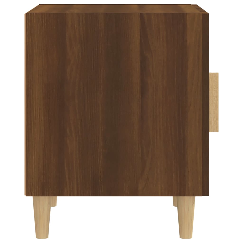 Bedside Cabinet Brown Oak Engineered Wood