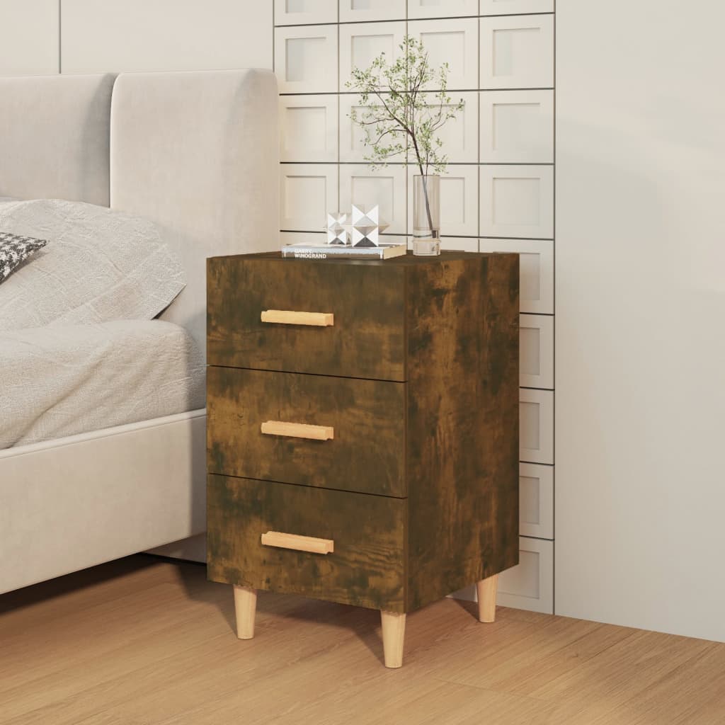 Bedside Cabinet Smoked Oak 40x40x66 cm Engineered Wood