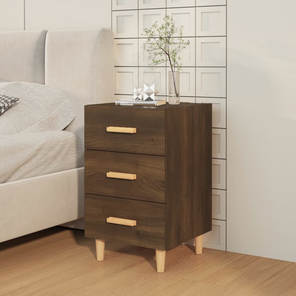 Bedside Cabinet Brown Oak 40x40x66 cm Engineered Wood