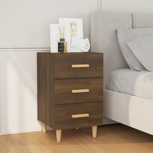 Bedside Cabinet Brown Oak 40x40x66 cm Engineered Wood