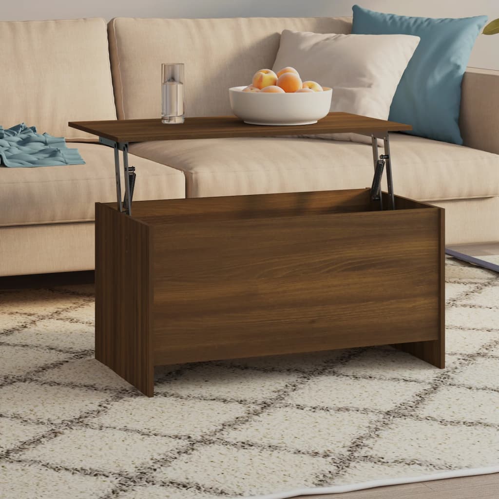 Coffee Table Brown Oak 102x55.5x52.5 cm Engineered Wood