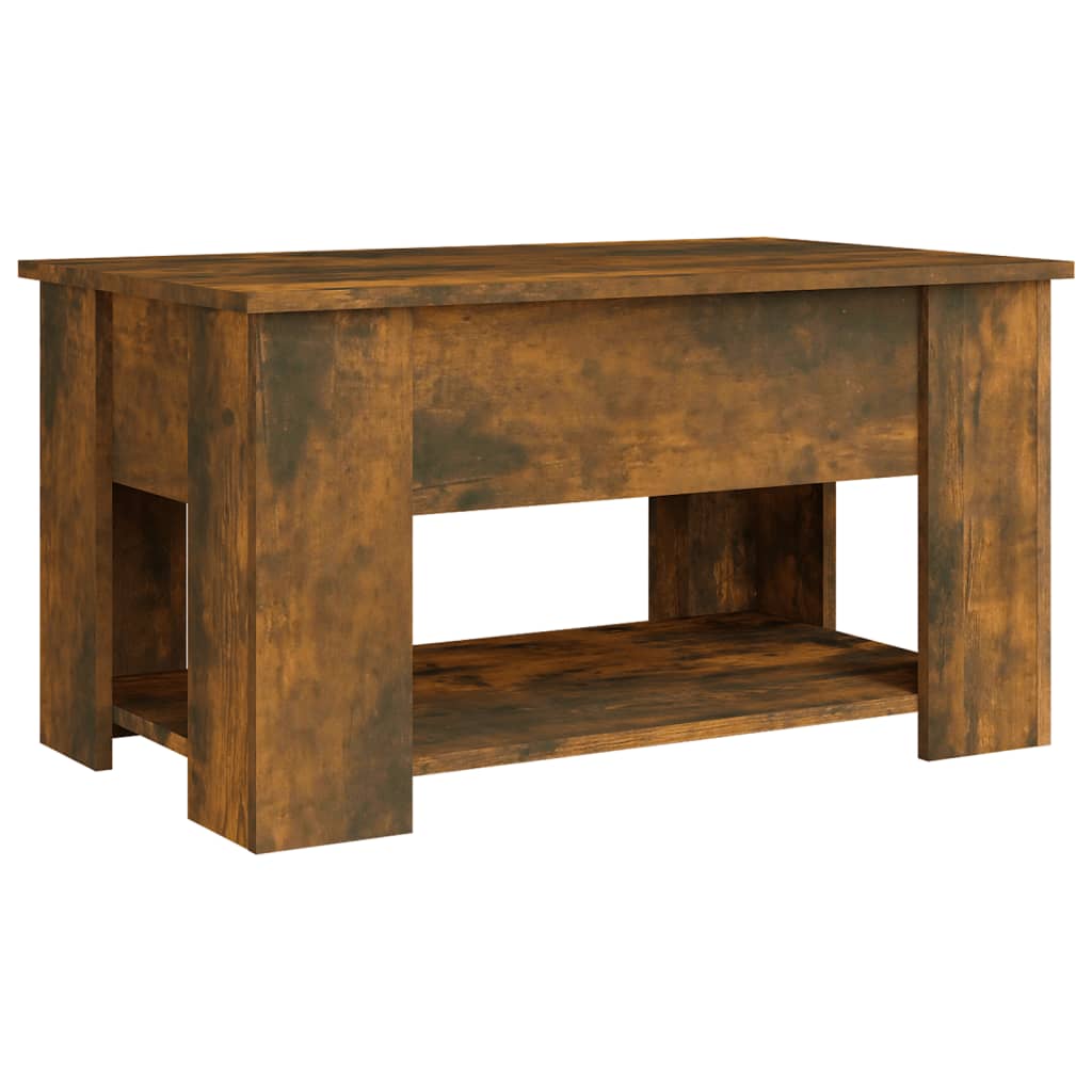 Coffee Table Smoked Oak 79x49x41 cm Engineered Wood