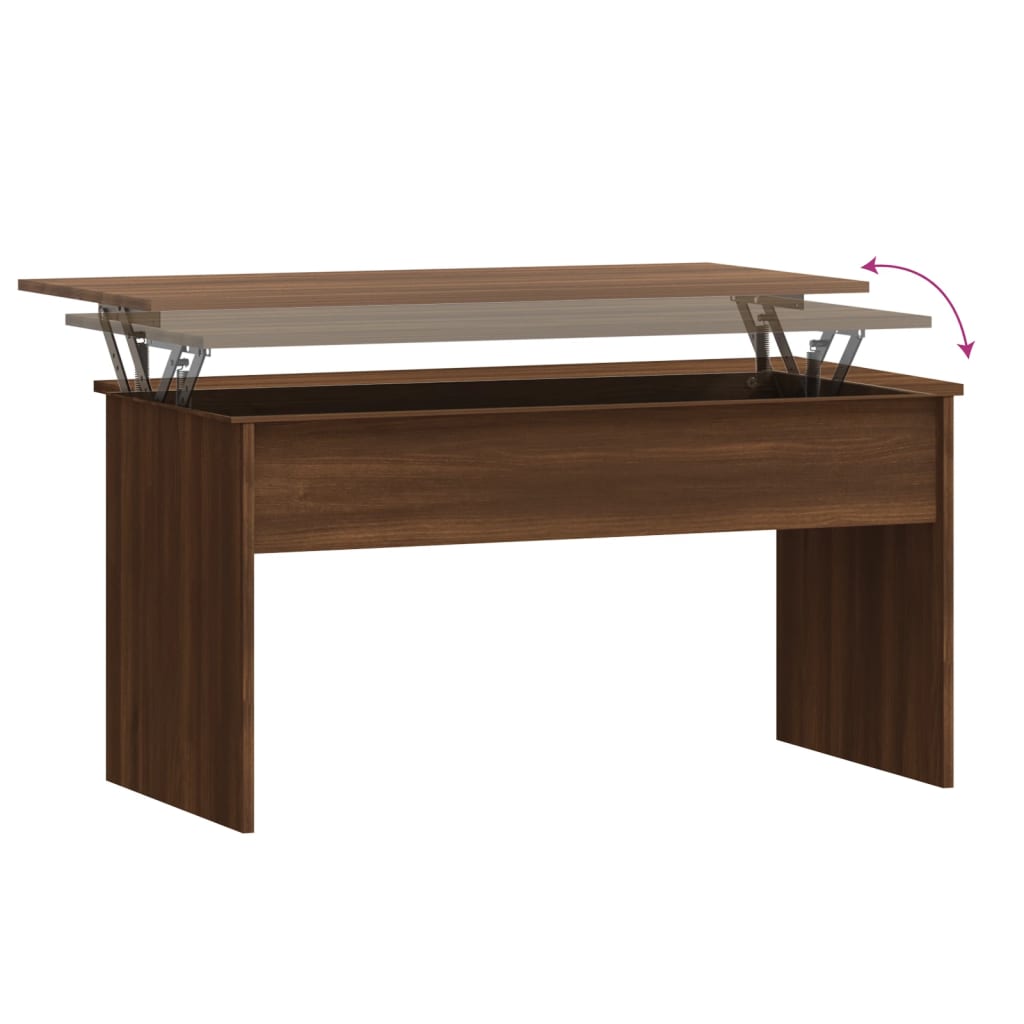 Coffee Table Brown Oak 102x50.5x52.5 cm Engineered Wood