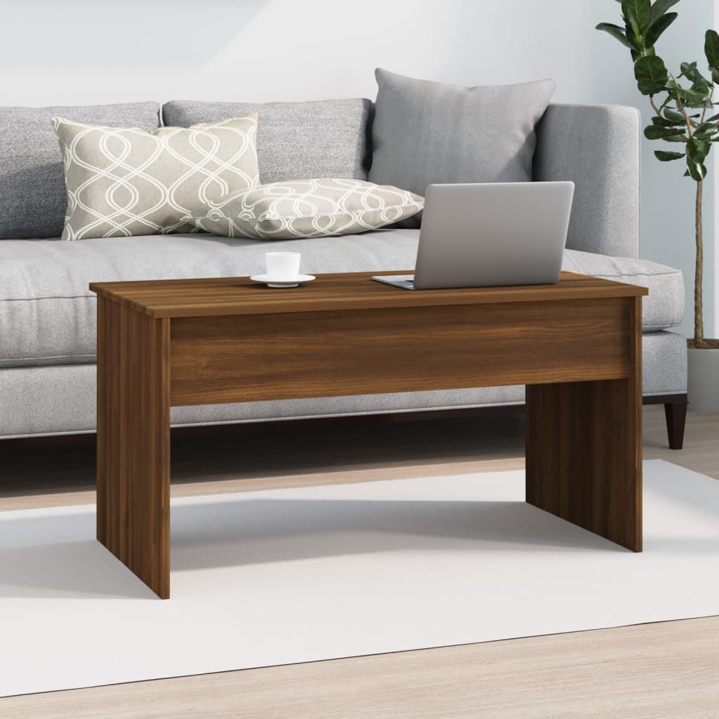 Coffee Table Brown Oak 102x50.5x52.5 cm Engineered Wood