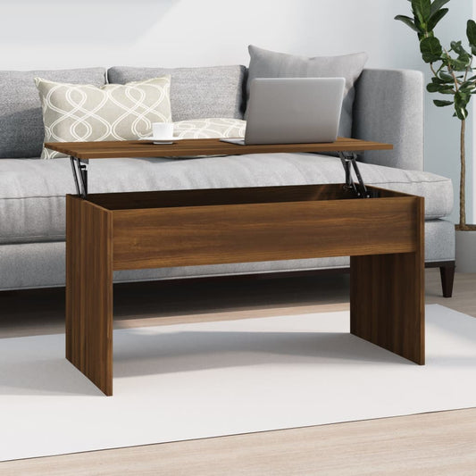 Coffee Table Brown Oak 102x50.5x52.5 cm Engineered Wood