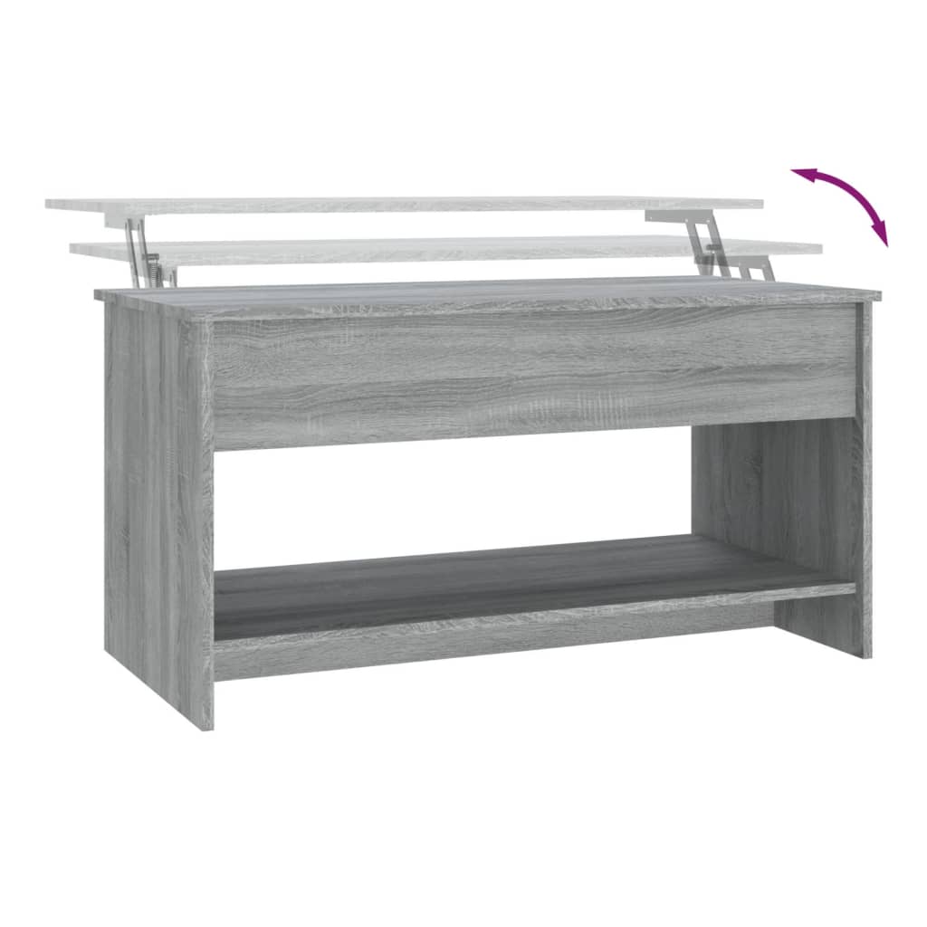 Coffee Table Grey Sonoma 102x50x52.5 cm Engineered Wood