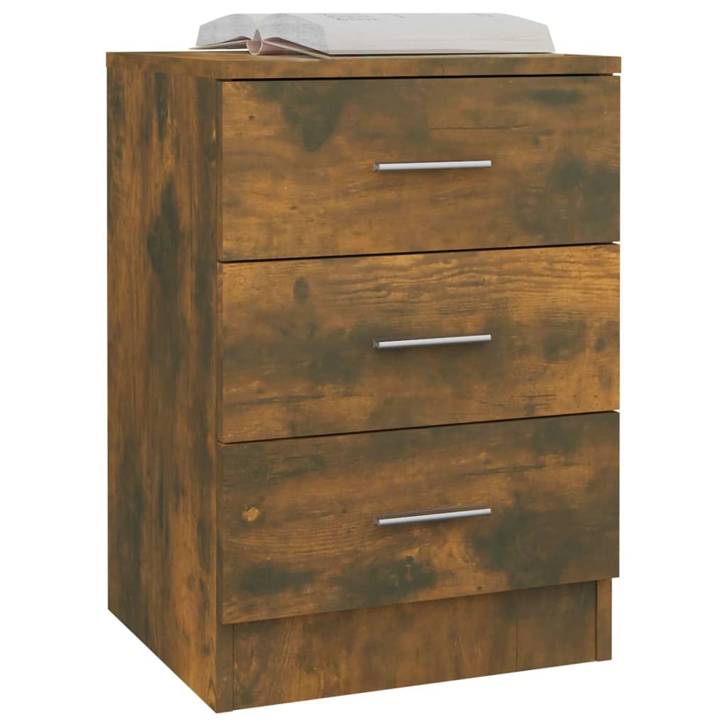 Bedside Cabinets 2 pcs Smoked Oak 38x35x56 cm Engineered Wood