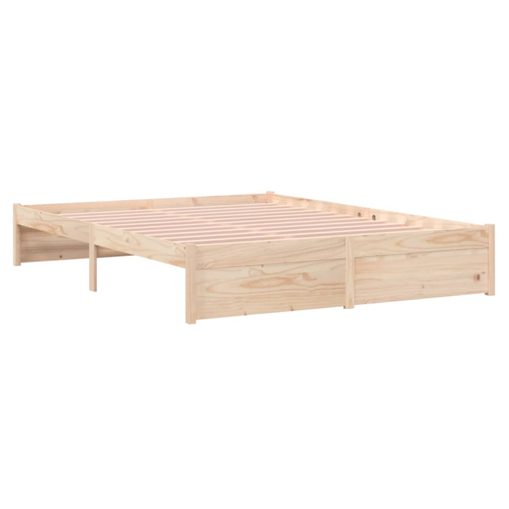 Bed Frame Solid Wood 137x187 cm Double Size