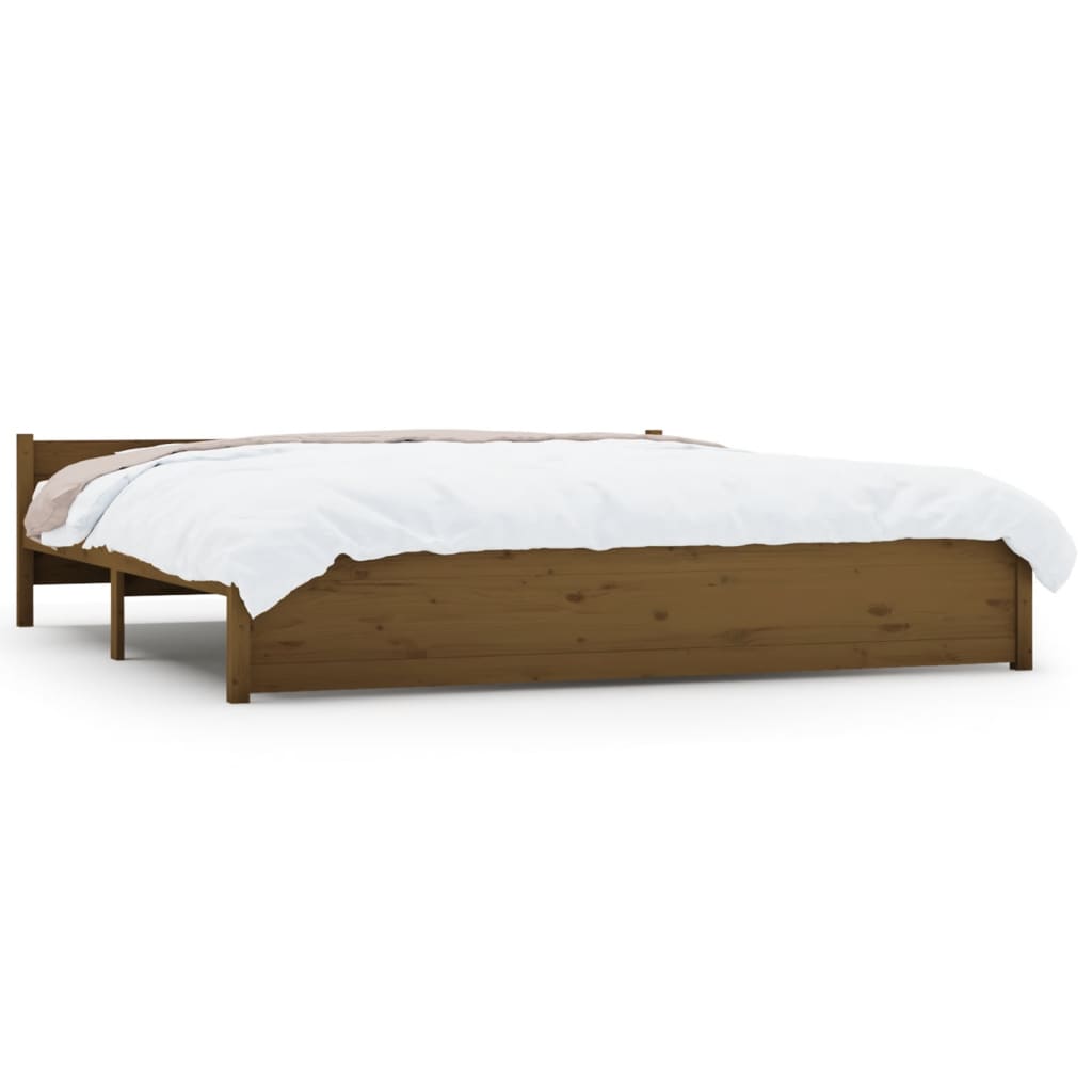 Bed Frame Honey Brown Solid Wood 183x203 cm King Size