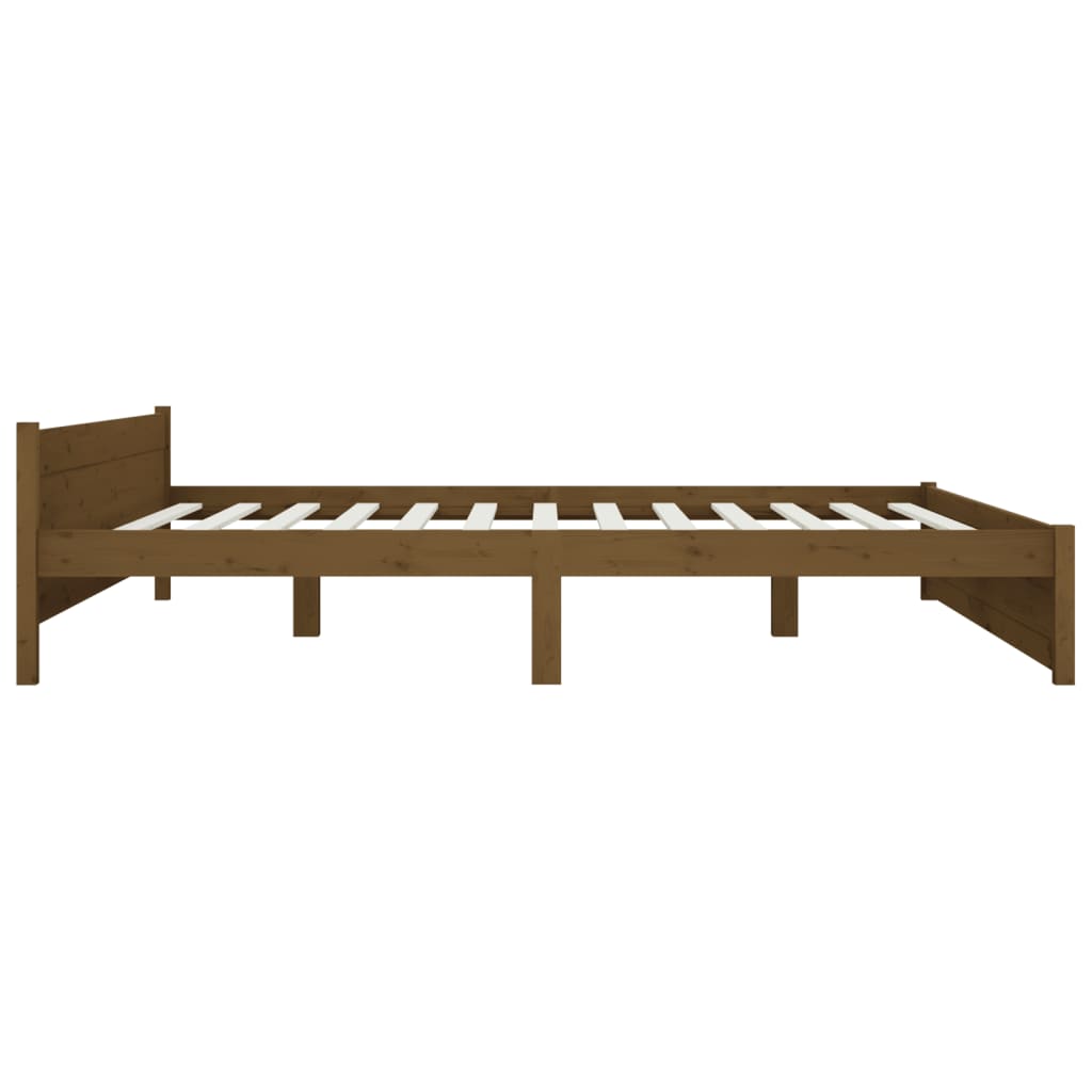 Bed Frame Honey Brown Solid Wood 183x203 cm King Size