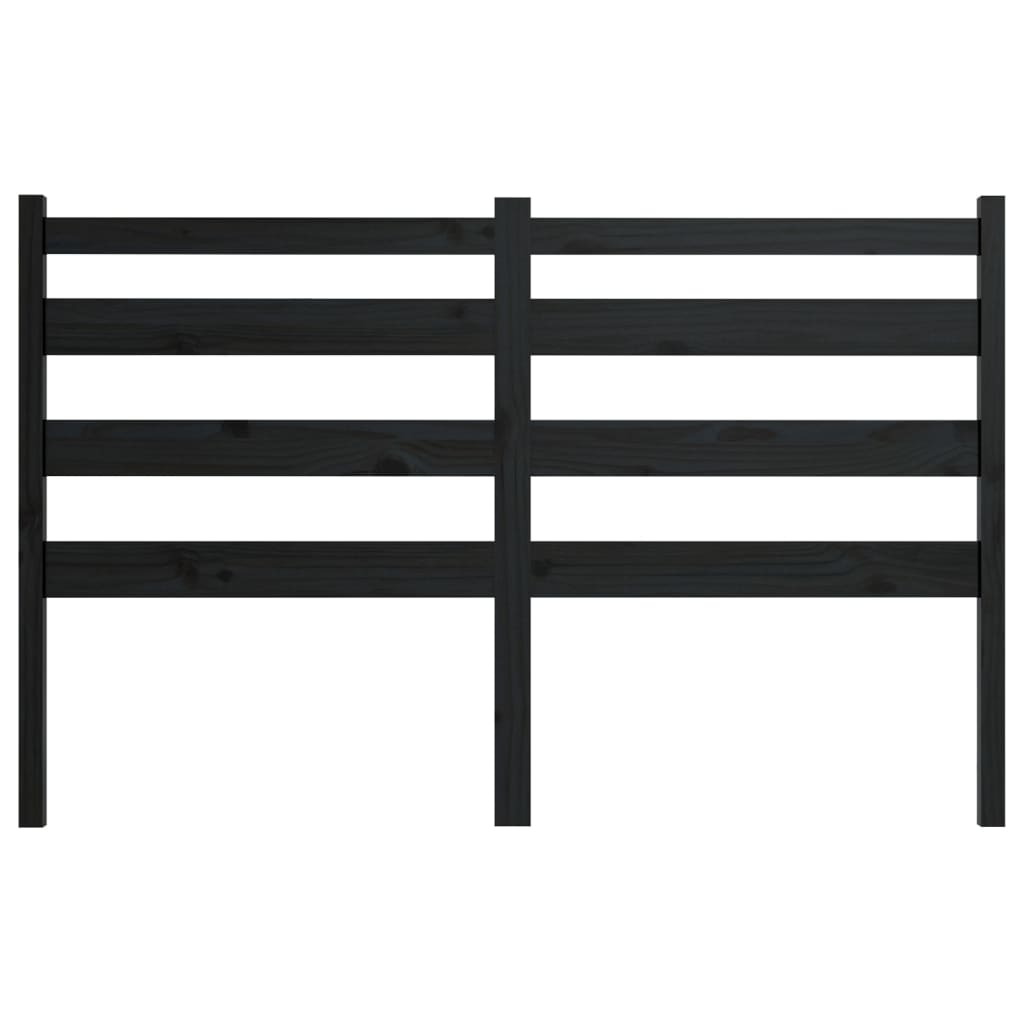 Bed Headboard Black 156x4x100 cm Solid Wood Pine