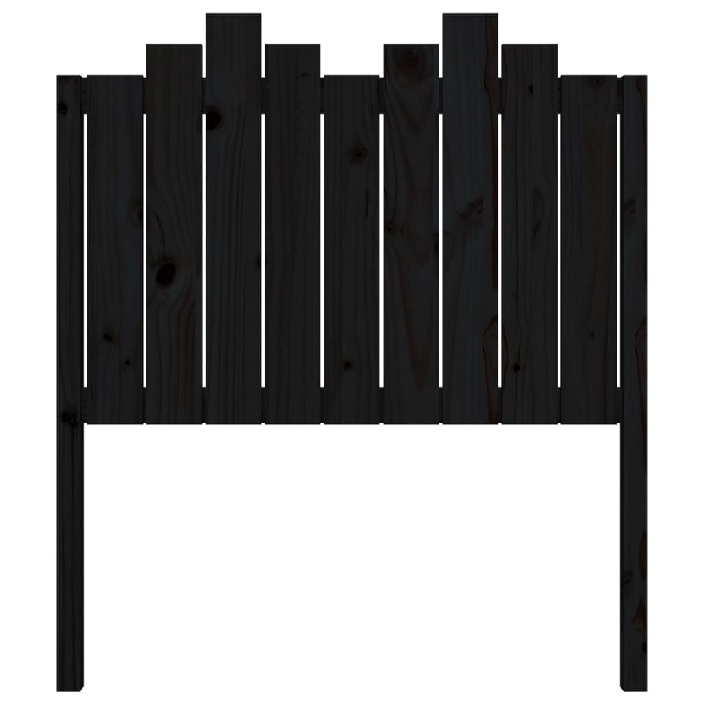 Bed Headboard Black 96x4x110 cm Solid Wood Pine