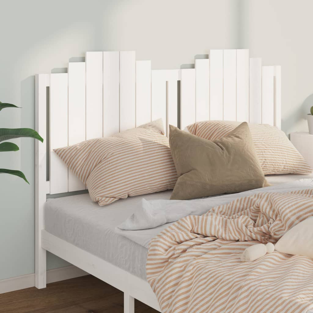 Bed Headboard White 156x4x110 cm Solid Wood Pine