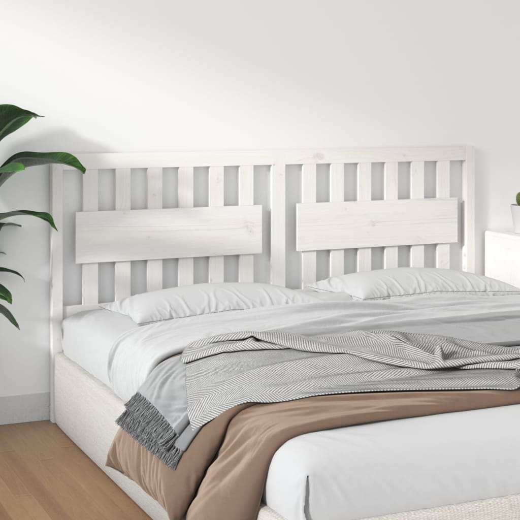 Bed Headboard White 185.5x4x100 cm Solid Wood Pine