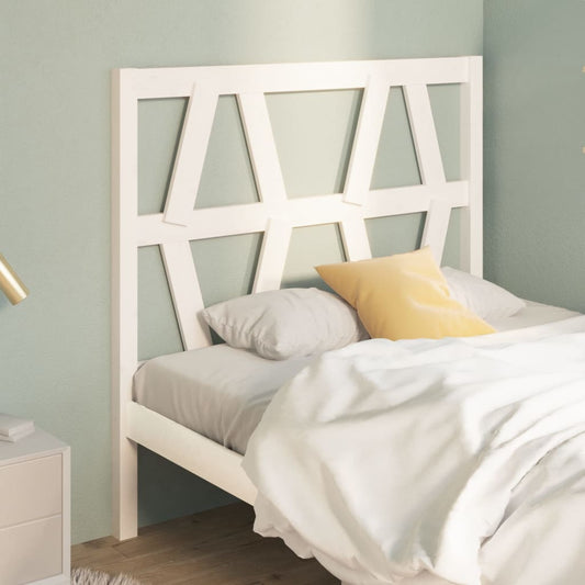 Bed Headboard White 96x4x100 cm Solid Wood Pine