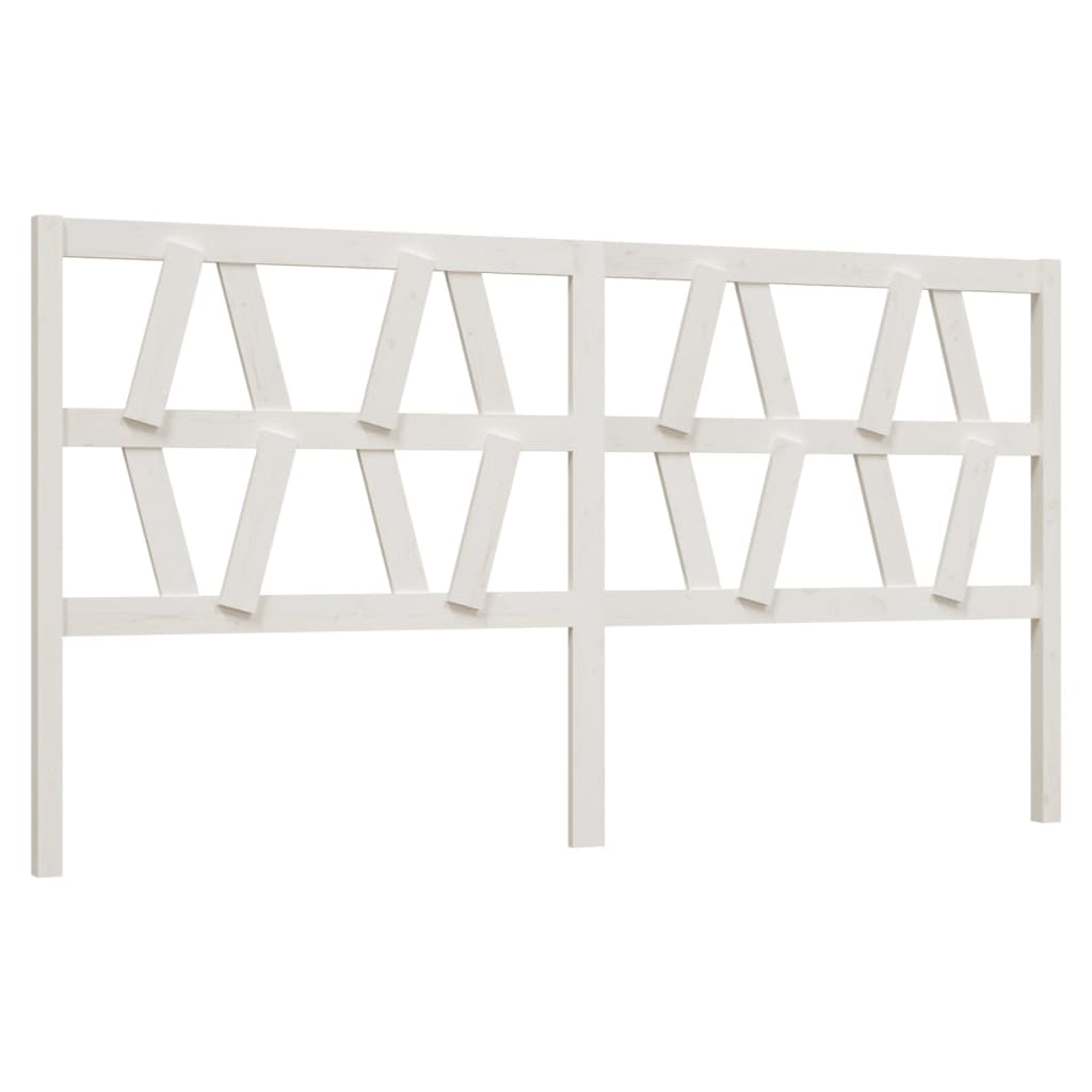 Bed Headboard White 186x4x100 cm Solid Wood Pine