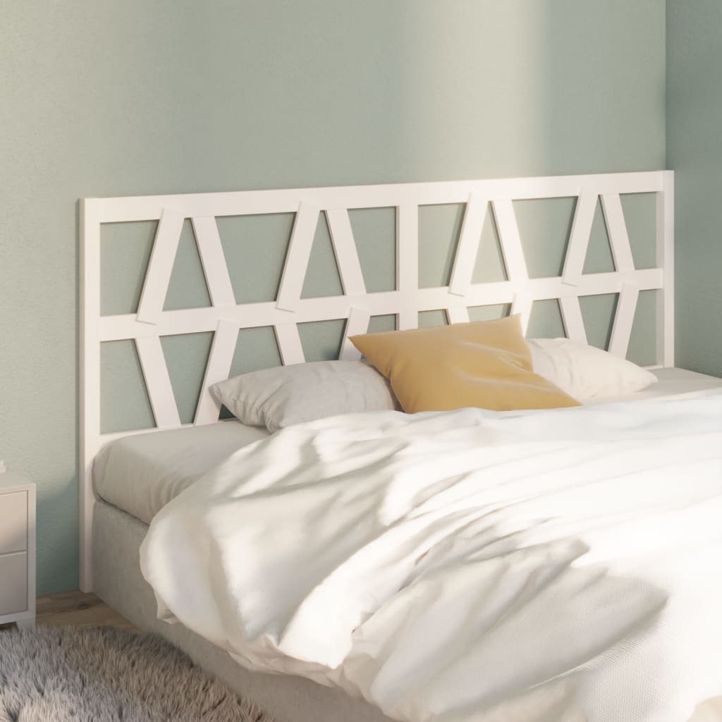 Bed Headboard White 186x4x100 cm Solid Wood Pine