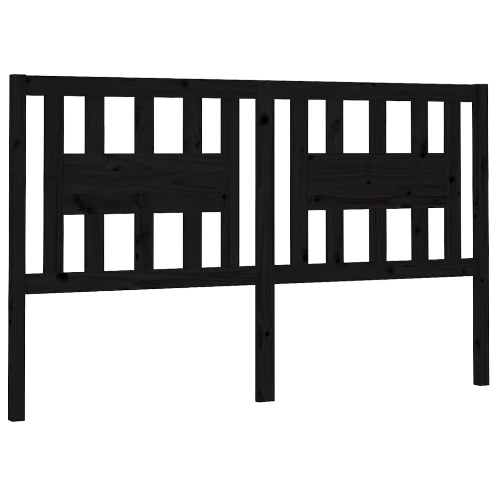 Headboard Black 156x4x100 cm Solid Wood Pine