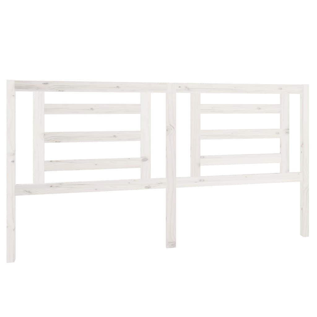 Bed Headboard White 186x4x100 cm Solid Wood Pine