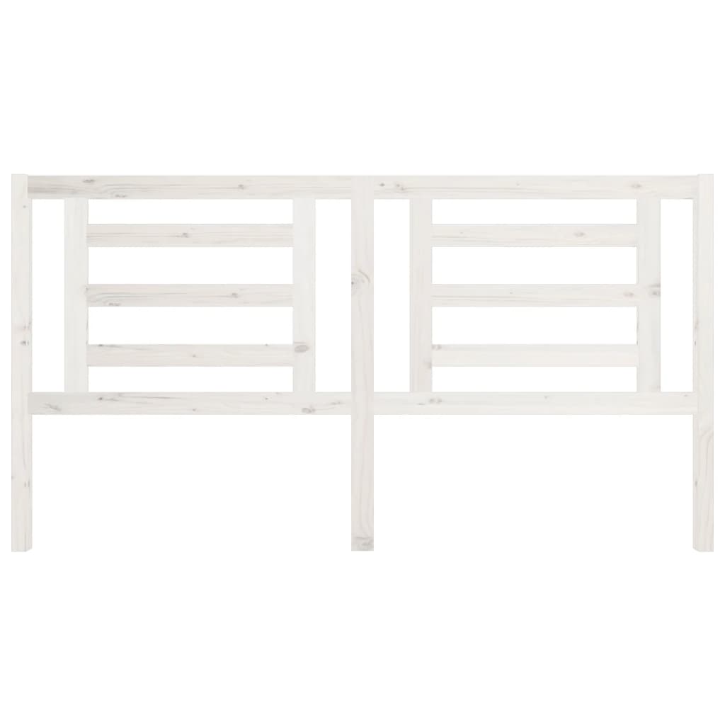 Bed Headboard White 186x4x100 cm Solid Wood Pine