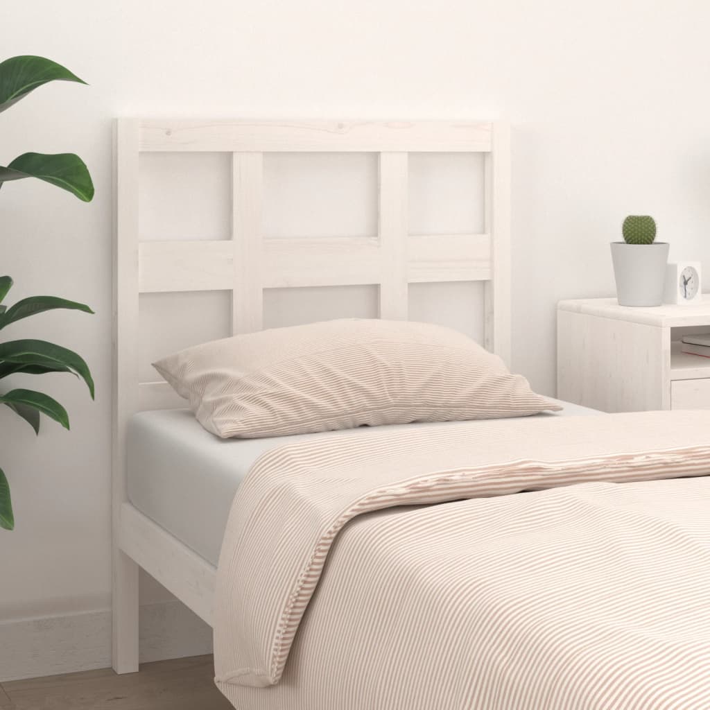 Bed Headboard White 95.5x4x100 cm Solid Wood Pine