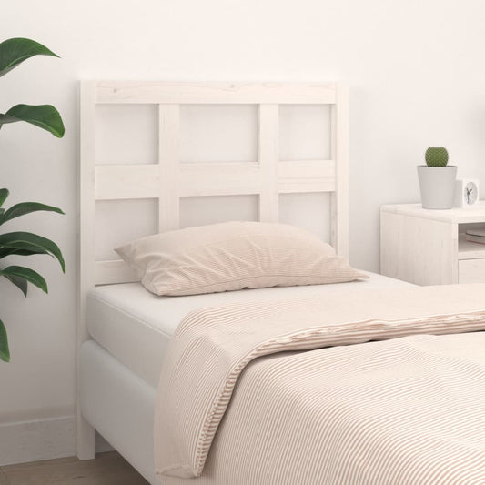 Bed Headboard White 95.5x4x100 cm Solid Wood Pine