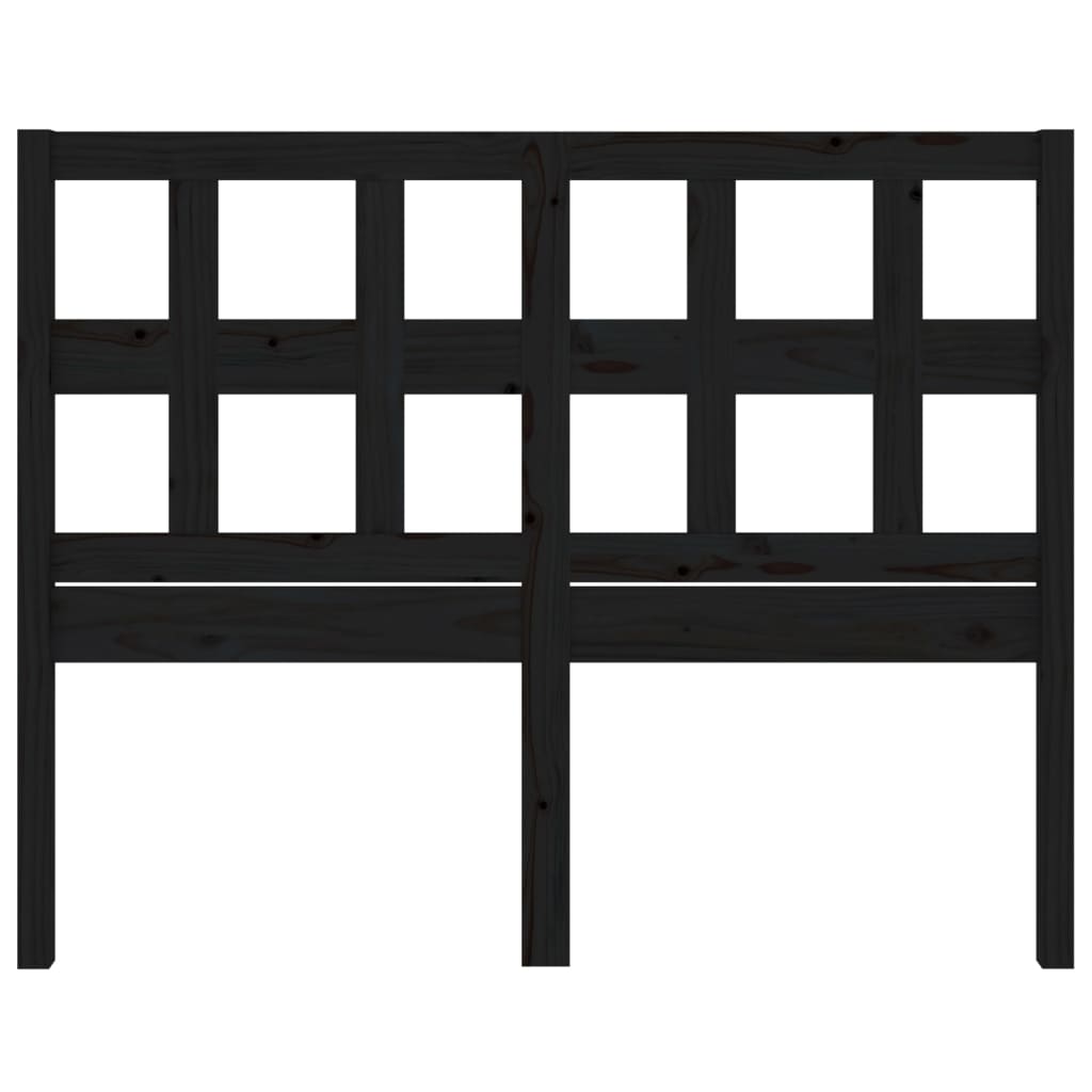 Bed Headboard Black 185.5x4x100 cm Solid Wood Pine